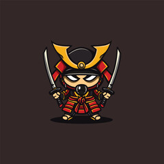 Ninja logo deign template illustration