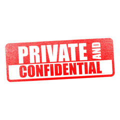 private and confidential sign rubber stamp