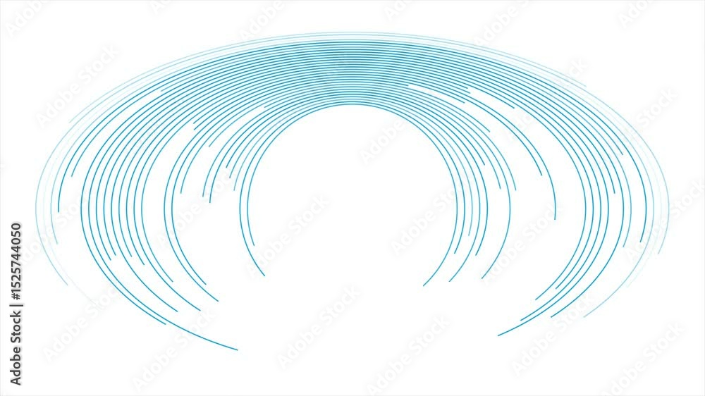 Poster blue minimal circular lines abstract tech modern background. seamless looping geometric futuristic m
