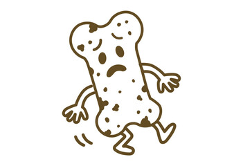 Unsteady Osteoporotic Bone Character Illustration