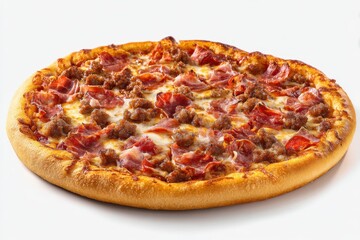 Pizza with sausage and meat toppings food