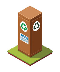Compact Brown Recycling Bin Design