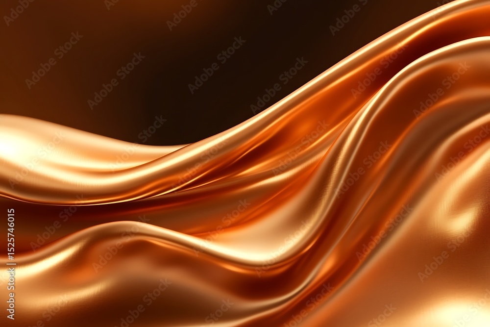 Poster abstract gold flowing fabric background with fluid smooth texture