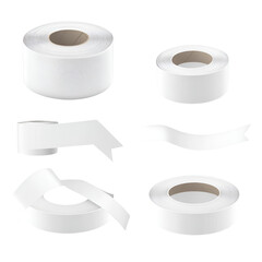 White Adhesive Tapes Rolls, Strips, and Bends for Packaging