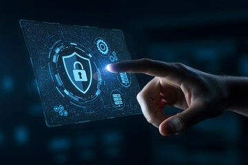 Cyber security, Data protection. Information privacy, Internet and technology concept on virtual screen. Generated AI