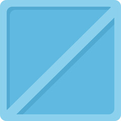 Sky Blue Square with Diagonal Band: Simple Graphic Icon Element