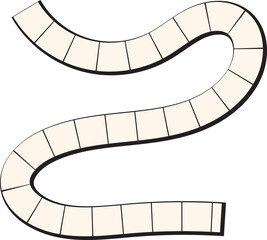 Winding Path: Empty Squares on a Sinuous Game Board Route. Maze Illustration for Kid Education.