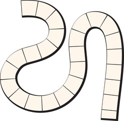 Curving Game Path: Empty Squares, Blank Board Route, Strategy Layout.