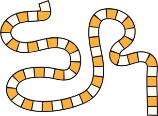 Abstract Curved Path: Alternating Orange & White Squares, Playful Design.