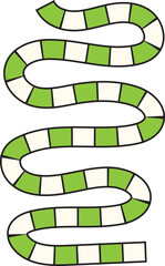 Winding Game Path: Green & White Checkered Trail.Maze Illustration for Kid Education.