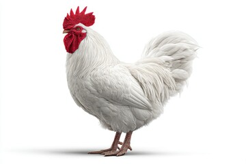 White rooster bird animal livestock poultry