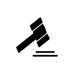 Gavel icon symbol for apps and websites. judge gavel sign and symbol. law icon. auction hammer