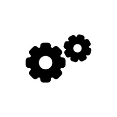 Setting icon symbol for apps and websites. Cog sign and symbol. Gear Sign