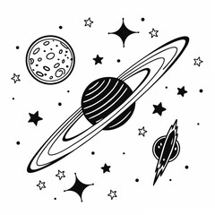 Celestial bodies planets stars space galaxy design elements ©  MST RABEYA  BEGUM