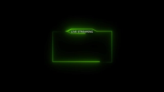 live streaming glowing neon text frame animation box frame glowing neon frame live streaming game live Stream overlay animation.4k video animation .