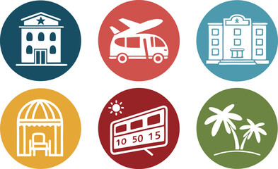 Travel and Vacation Icon Set