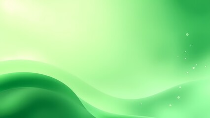 Dynamic Verdant Green Abstract Background with Undulating Waves and Scattered Luminous Bubbles