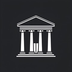 Obraz premium Bank Building Icon
