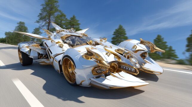 Futuristic 3D Vehicle Design with Aerodynamic Styling and Innovation