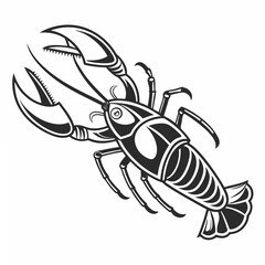 Professional crayfish illustration isolated on white background