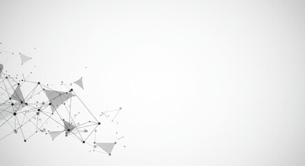 Abstract geometric network connection isolated on white background for technology design