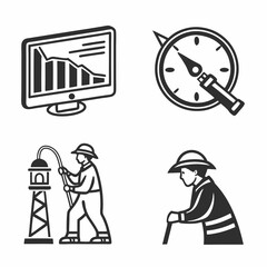 Business analytics, exploration, and discovery icons