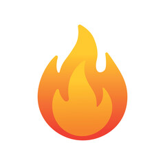 Gradient Fire Icon with Yellow and Orange Flame