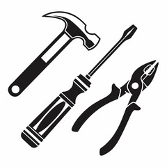 Hammer screwdriver pliers tools repair construction diy