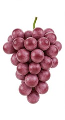 Fototapeta premium Hyper-Realistic 3D Render of a Fresh Bunch of Purple Grapes on White Background 