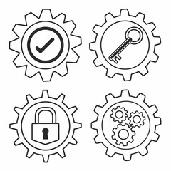 Secure system gears check key lock mechanism
