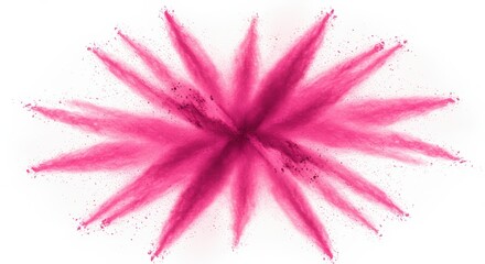 Obraz premium Pink powder explosion isolated on white background creating an abstract burst of vibrant color