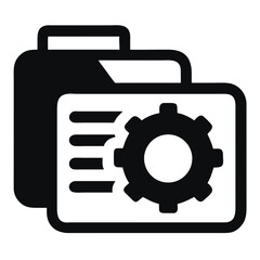 Gear icon silhouette: folder settings ui element