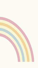 Obraz premium Pastel rainbow illustration on white background suitable for childrens designs and more