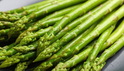 Fresh green asparagus close-up