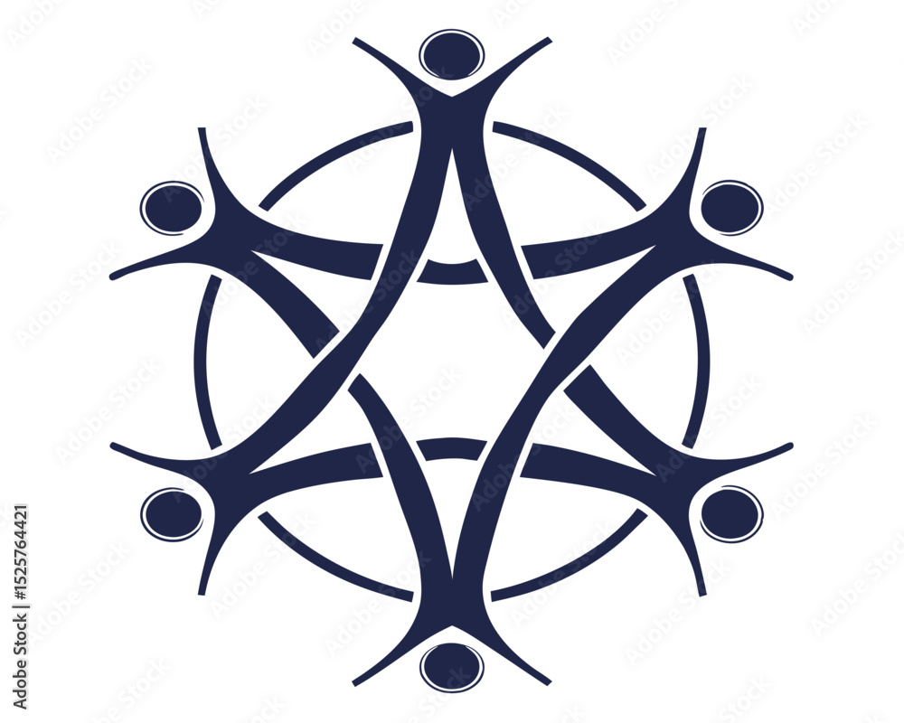 Aufkleber abstract illustration representing community connection unity and teamwork in a circle arrangement.