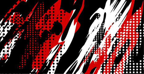 Red white and black abstract halftone background - great for design inspiration