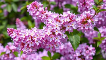 Obraz premium Delicate lilac blossoms in full bloom, vibrant spring garden , texture, lilac blossom
