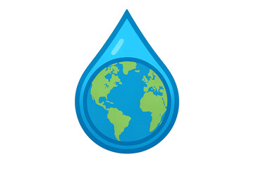 Obraz premium earth with drop of water