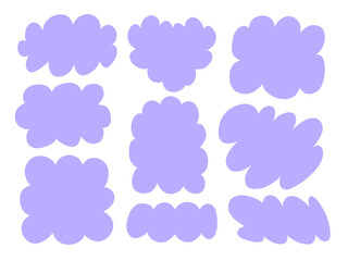 Soft Pastel Cloud Inspired Abstract Blob. A gentle collection of 9 pastel abstract blob shapes inspired by cloud forms with smooth edges and playful silhouettes. Perfect for modern decorative accents