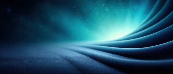 Abstract blue wave background with smooth curves and glowing light