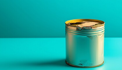 Silver metal broken food canned trash on solid background