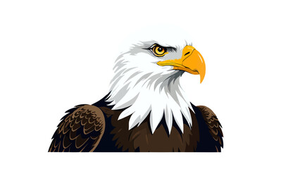 Obraz premium American bald eagle standing proud on white background