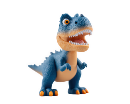 Colorful dinosaur toy made of plastic, featuring friendly expression and vibrant colors. This playful figure is perfect for imaginative play and adds fun to any collection