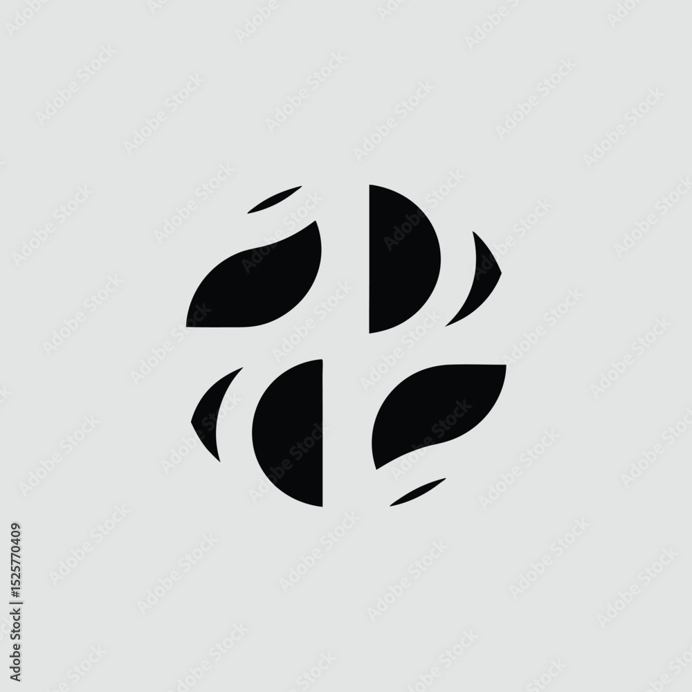 Poster abstract geometric composition with black shapes and transparency suitable for designs