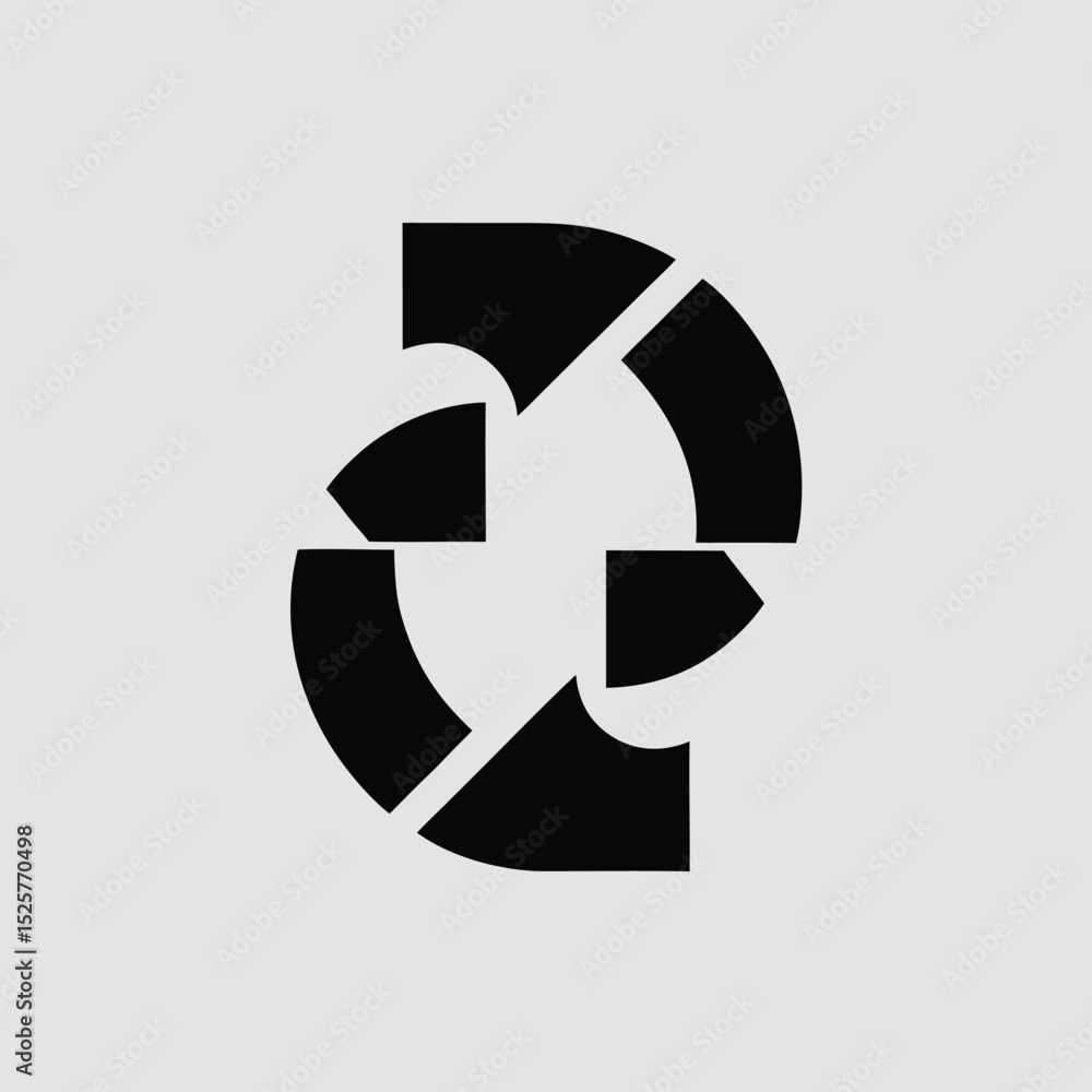 Poster abstract geometric design with arrows representing direction and circular motion