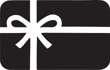 Simple black gift card icon, perfect for e-commerce websites