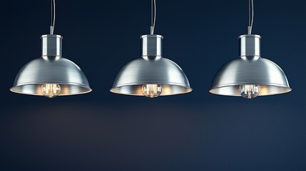 Obraz premium Stylish metallic pendant lights hanging in a modern interior space