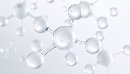 White bubble and molecular background.