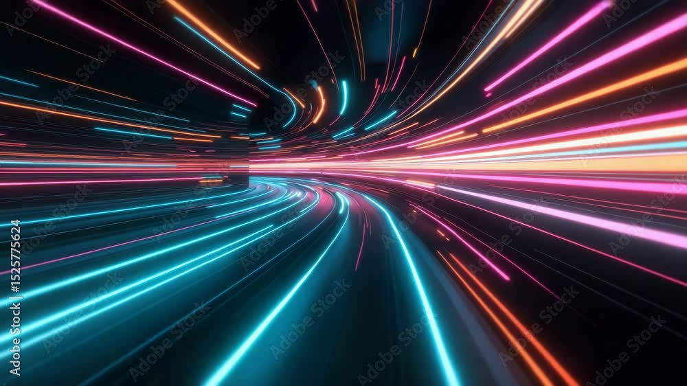 Aufkleber dynamic light trails in motion creating a vibrant, futuristic effect.