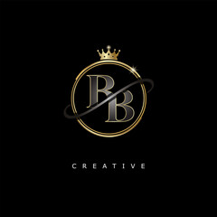 BB Luxury Creative Logo – Elegant Gold Monogram Letter mark with Crown, Circle & Royal Style for Fashion, Boutique, Jewelry, Branding & Premium Identity Design